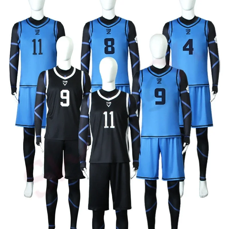 Blue Lock Jersey Football Club Cosplay Costume Anime Seishiro Nagi Isagi Yoichi Hyoma Chigiri Reo Mikage Jumpsuits Vest Shorts