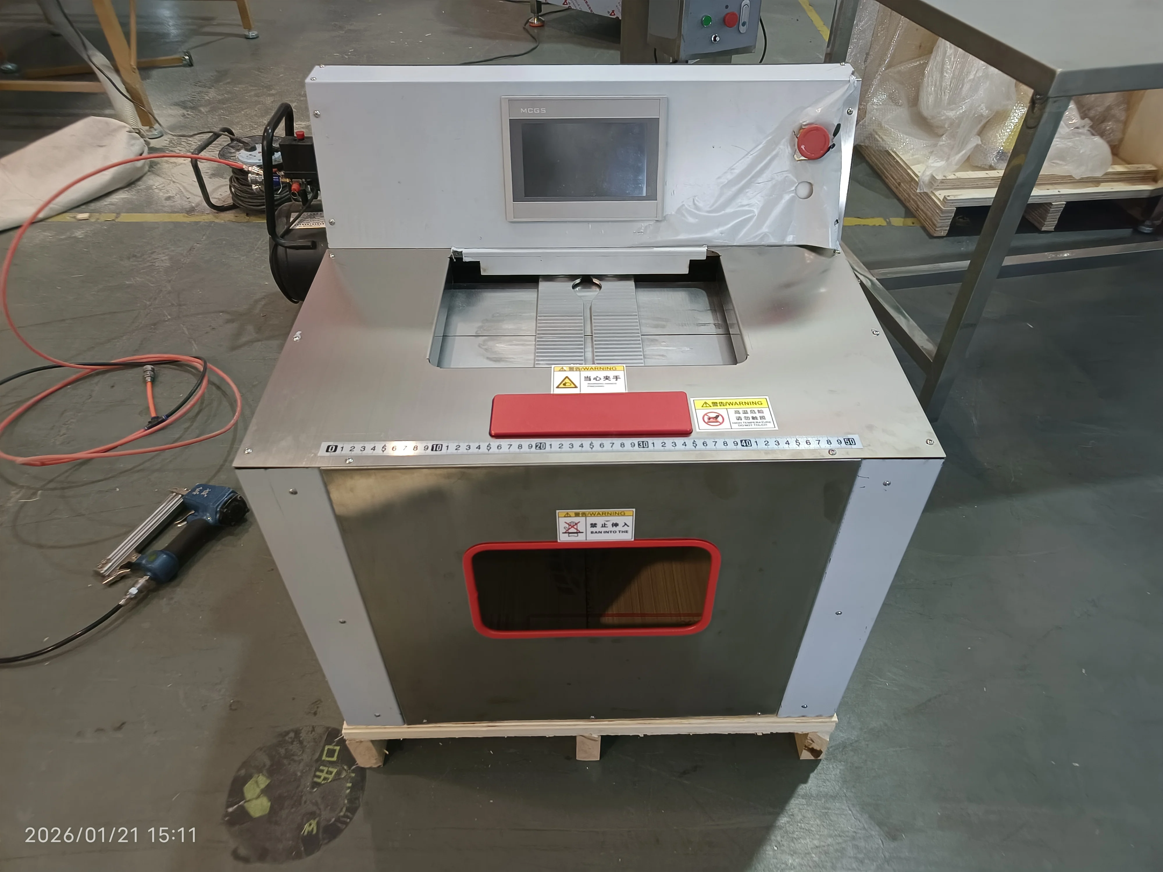 Semi-automatic food wrap packaging machine, stainless steel CE certification