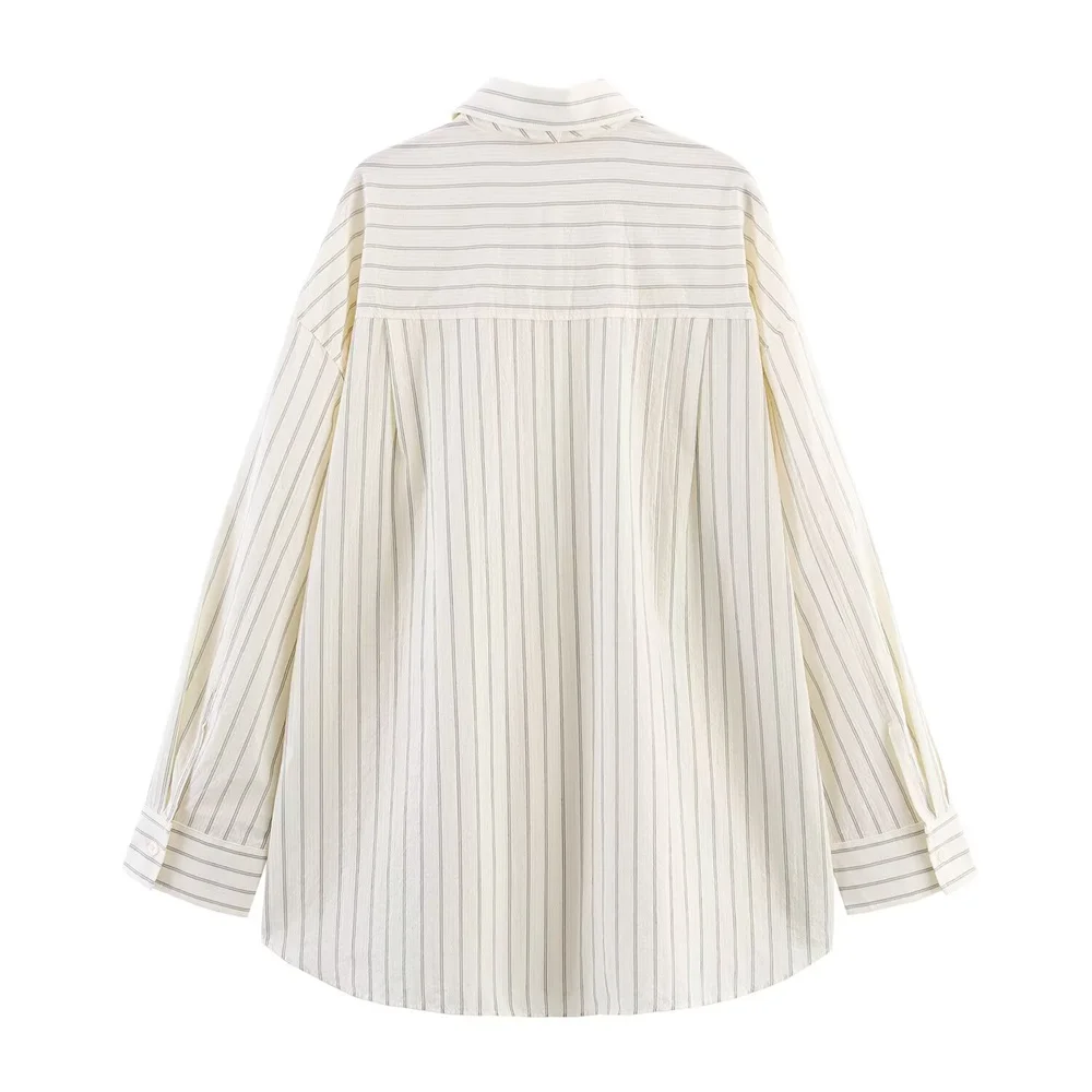 봄과 가을 신상 여성 의류 유럽 및 미국 스타일 패션 심플 타이 루즈 셔츠