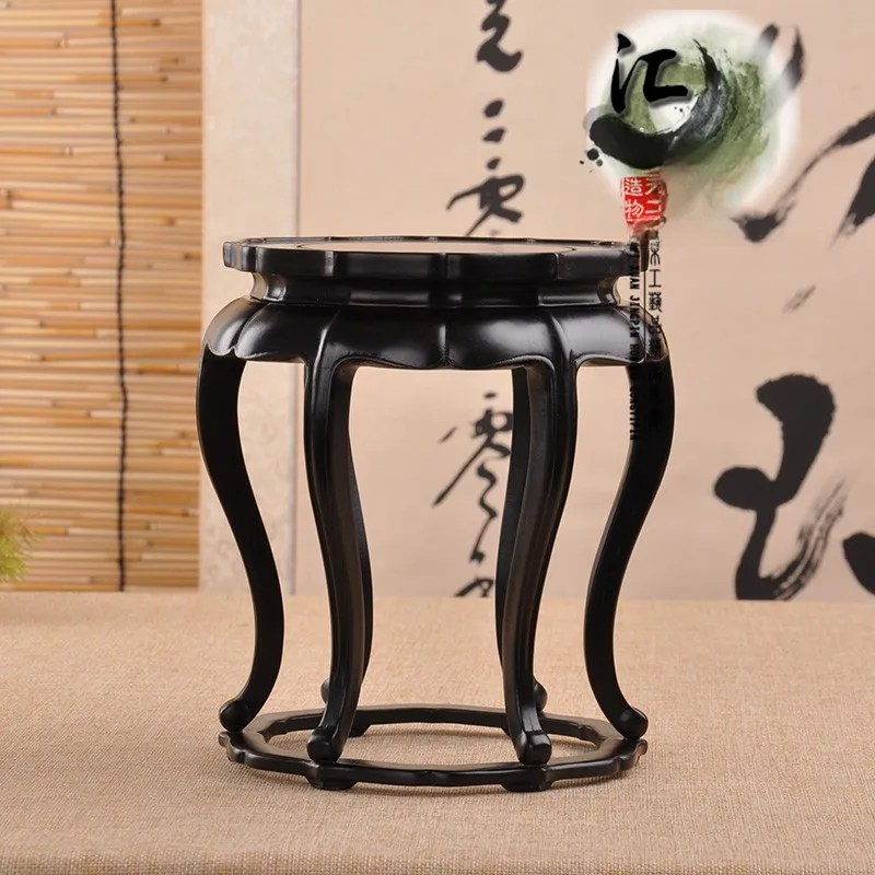 

Натуральный фиолетовый светло-фиолетовый круглый стол из черного дерева с узором «Цветущая слива», с микрорельефным основанием в виде ландшафта, для домашнего декора, с резным деревянным чайником