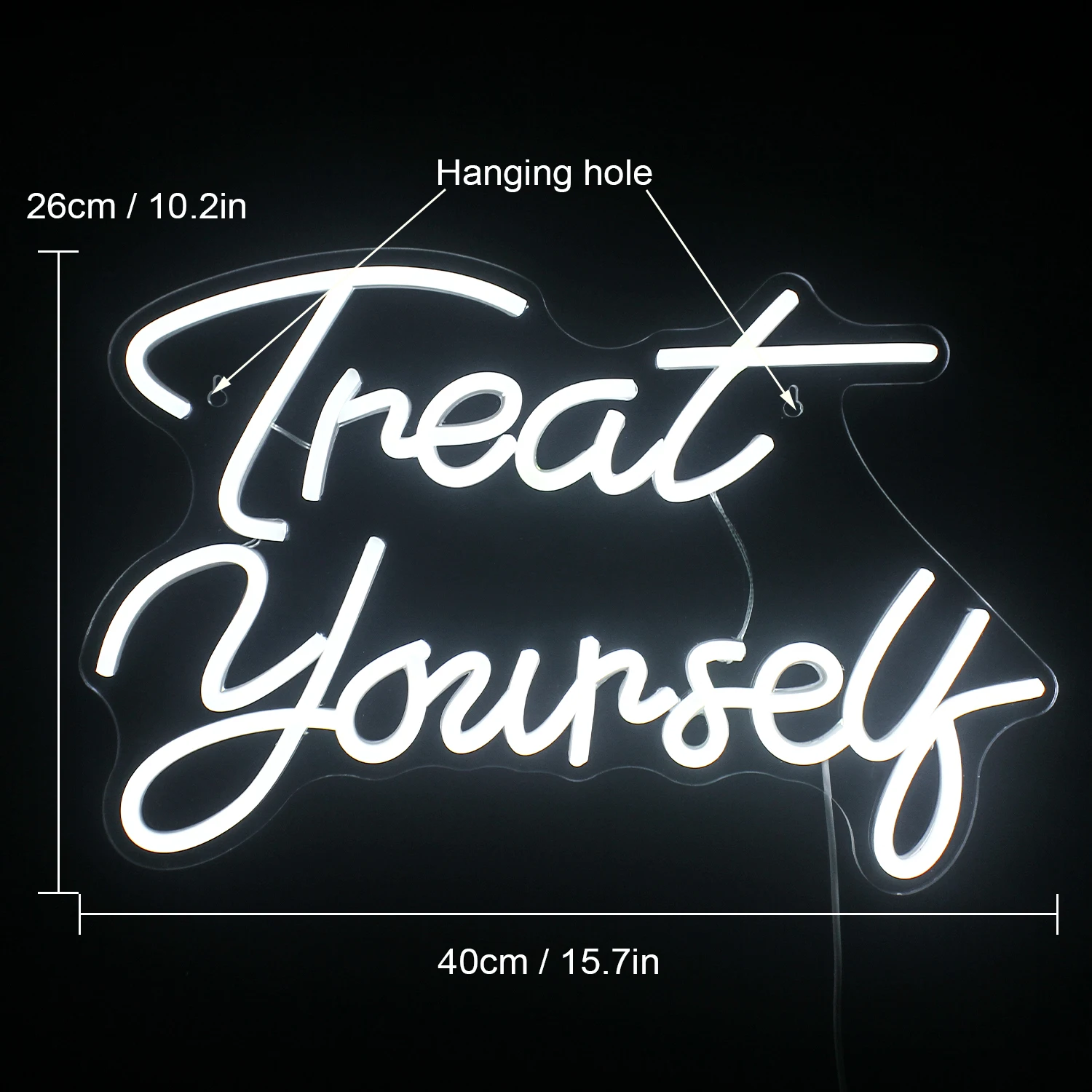 Ineonlife Treat Yoursely Neon Sign Custom Light Atmosphere LED Bedroom Shop Party Room Club Bar Home USB Wall Decoration Gift