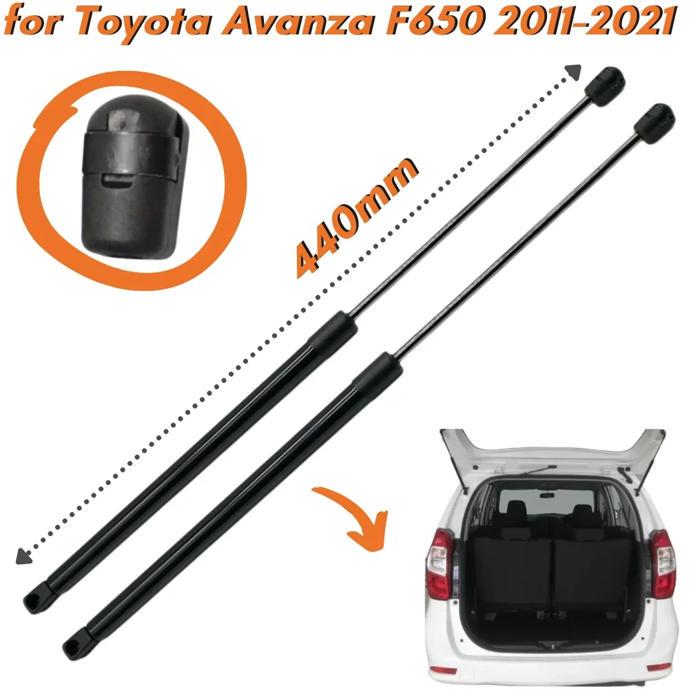 Qty(2) Carbon Fiber Trunk Struts for Toyota Avanza F650 Wagon 2012-2021 440MM Rear Tailgate Lift Supports Gas Springs Shocks