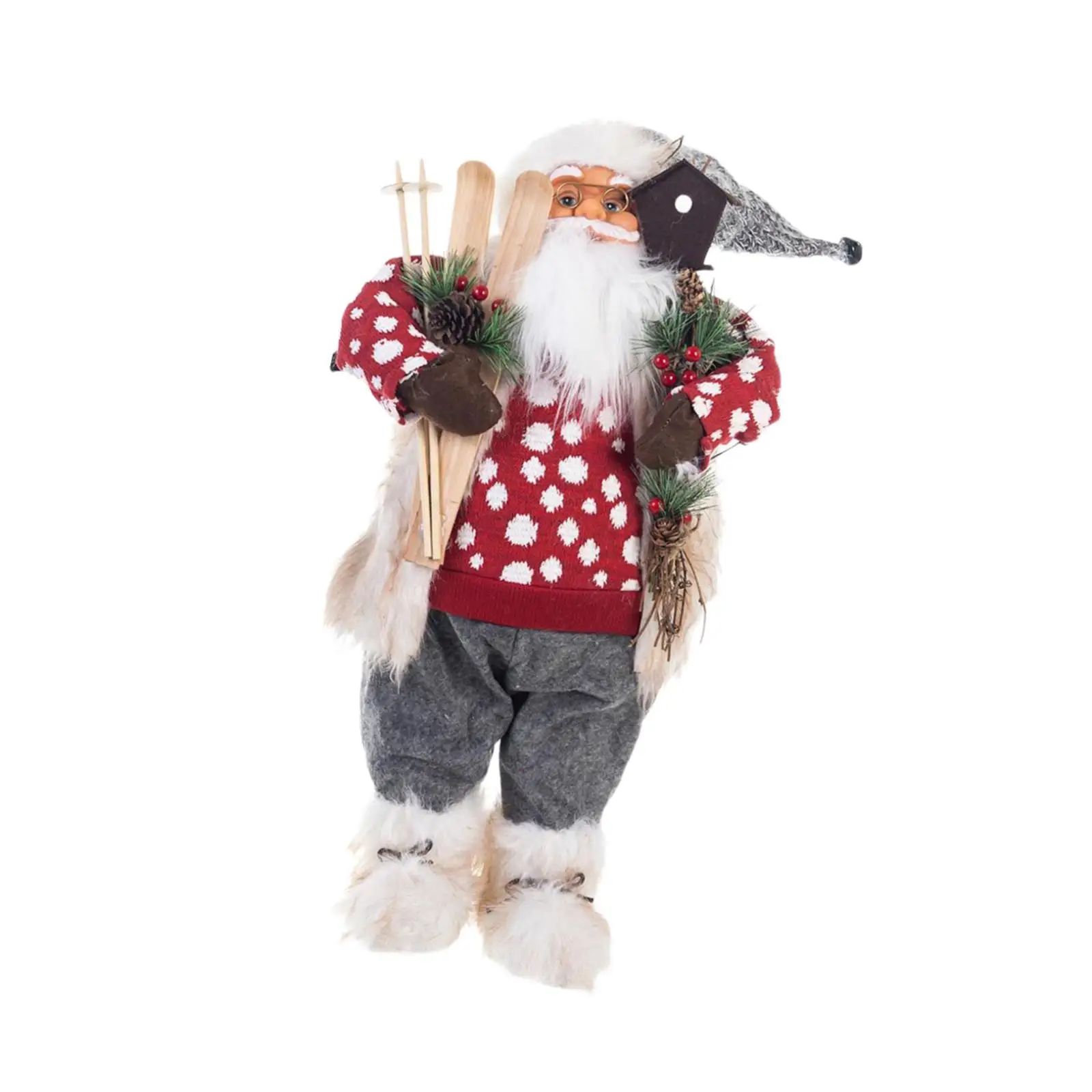 

Santa Figurine Santa Figure Collection Gift Sculpture Decoration Santa Claus Doll for Office Bedroom Desktop Holiday Cabinet