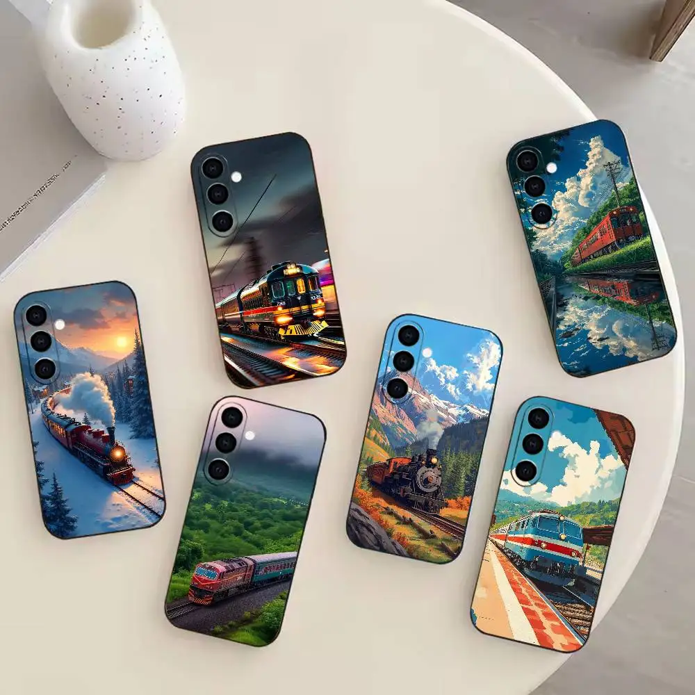 

vintage steam train Phone Case For Samsung Galaxy A20,21s,22,31,32,52,53,72,73,80,91 Soft Black Shell
