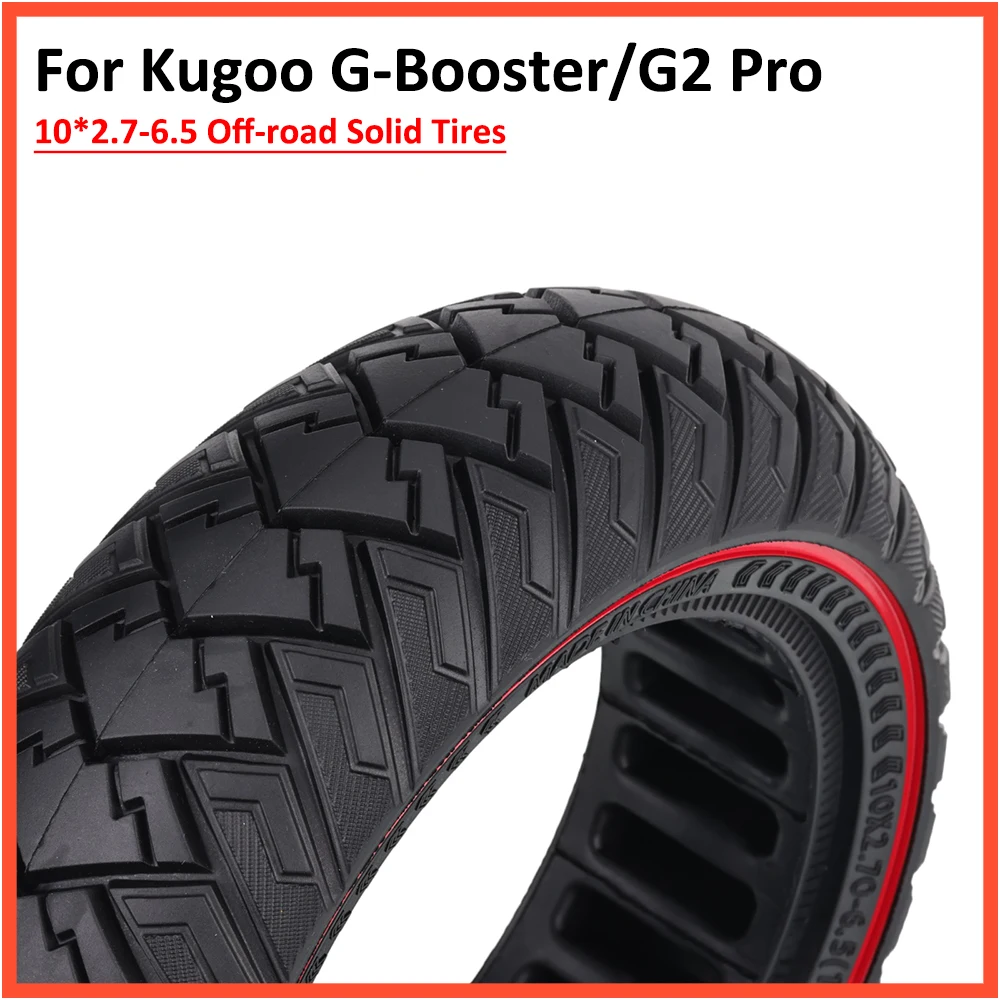 Off Road Solid Tire for Kugoo G2 Pro Electric Scooter G-Booster Front Rear Wheel 10*2.70-6.5(10*2.75) Anti-Slip Tyre