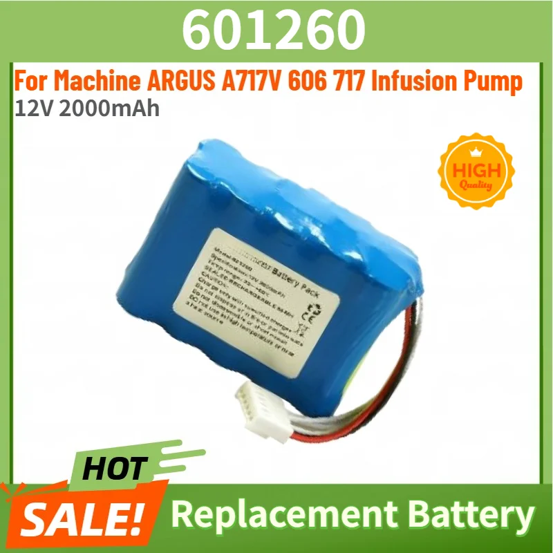 601260 Battery for Machine ARGUS A717V 606 717 Infusion Pump High Quality Replacement Battery 12V 2000mAh