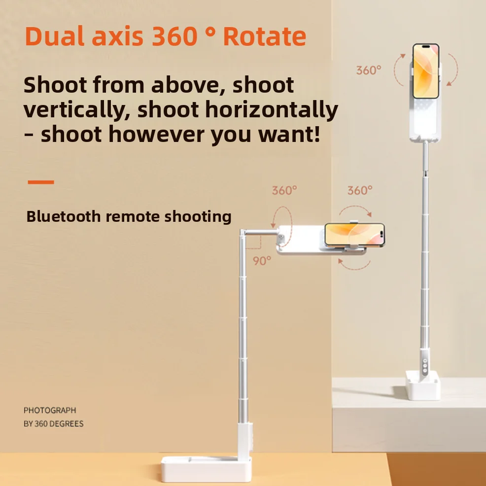 

Multifunction Mobile Phone Holder Can Be Bent & Telescopic with Bluetooth Remote Control Fill Light For Outdoor Live Shoot Stand
