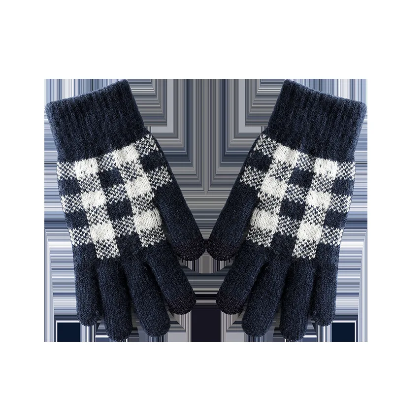 New Winter Gloves Outdoor Knitted Men's and Women's Bicycles  Touch Screen  Student Cold-proof and Warm Gloves