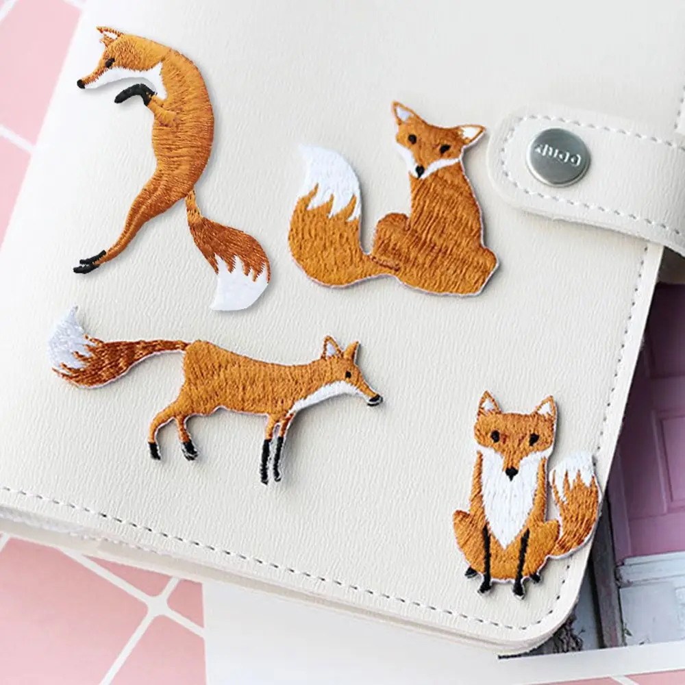 Fox Applique Embroidery Apparel Fox Patch Clothing Repair Patches DIY Phone Case Handmade Animal Patches Jeans Trim