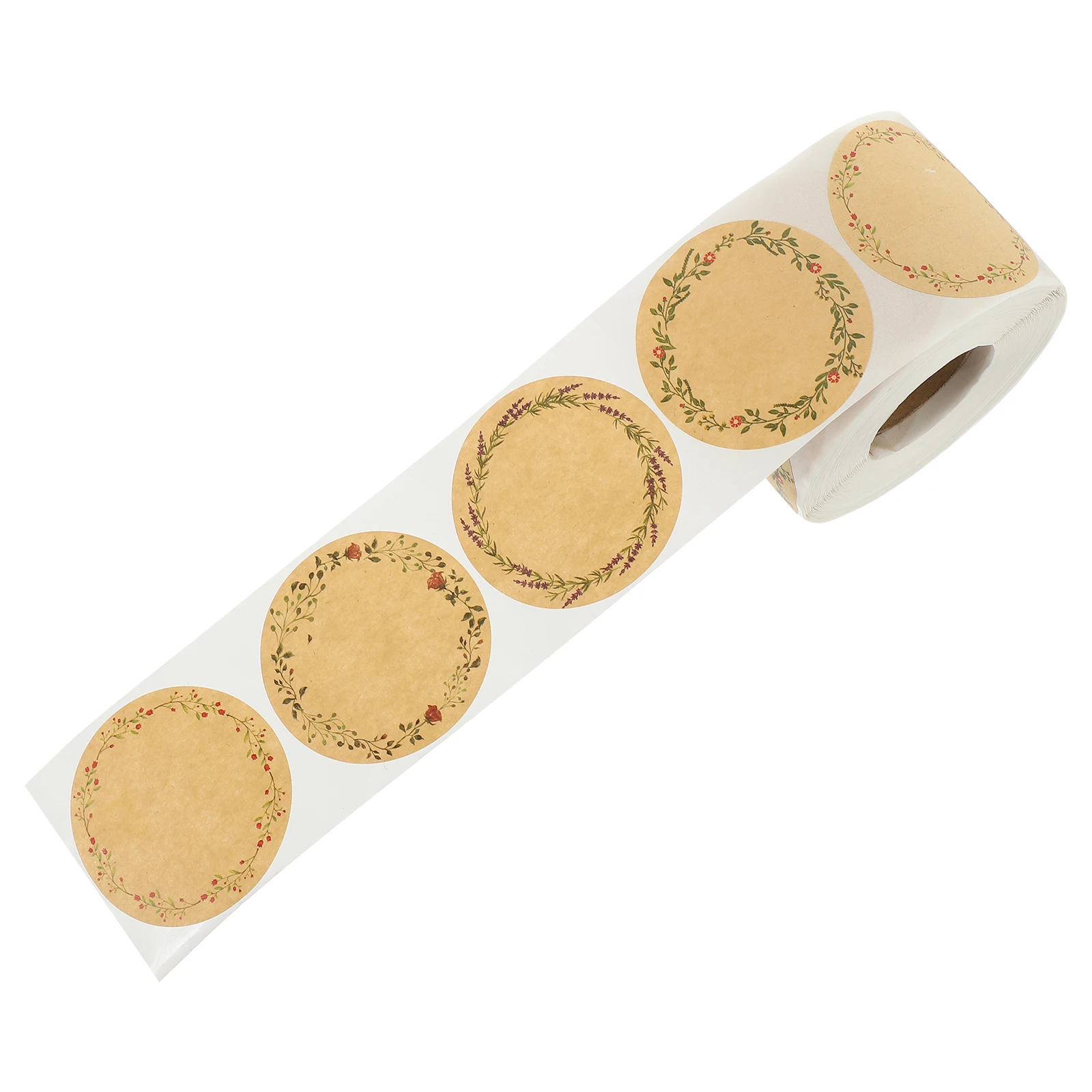 

Christmas Decor Kraft Paper Label Sticker Packaging Package Seal Stickers Holiday Labels Flowers Baking