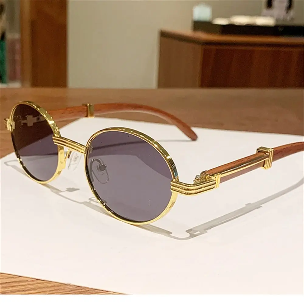 Fashion Small Frame Vintage Round Sunglasses Luxury Trendy Oval Sun Glasses Classic Punk Sunglasses for Women & Men