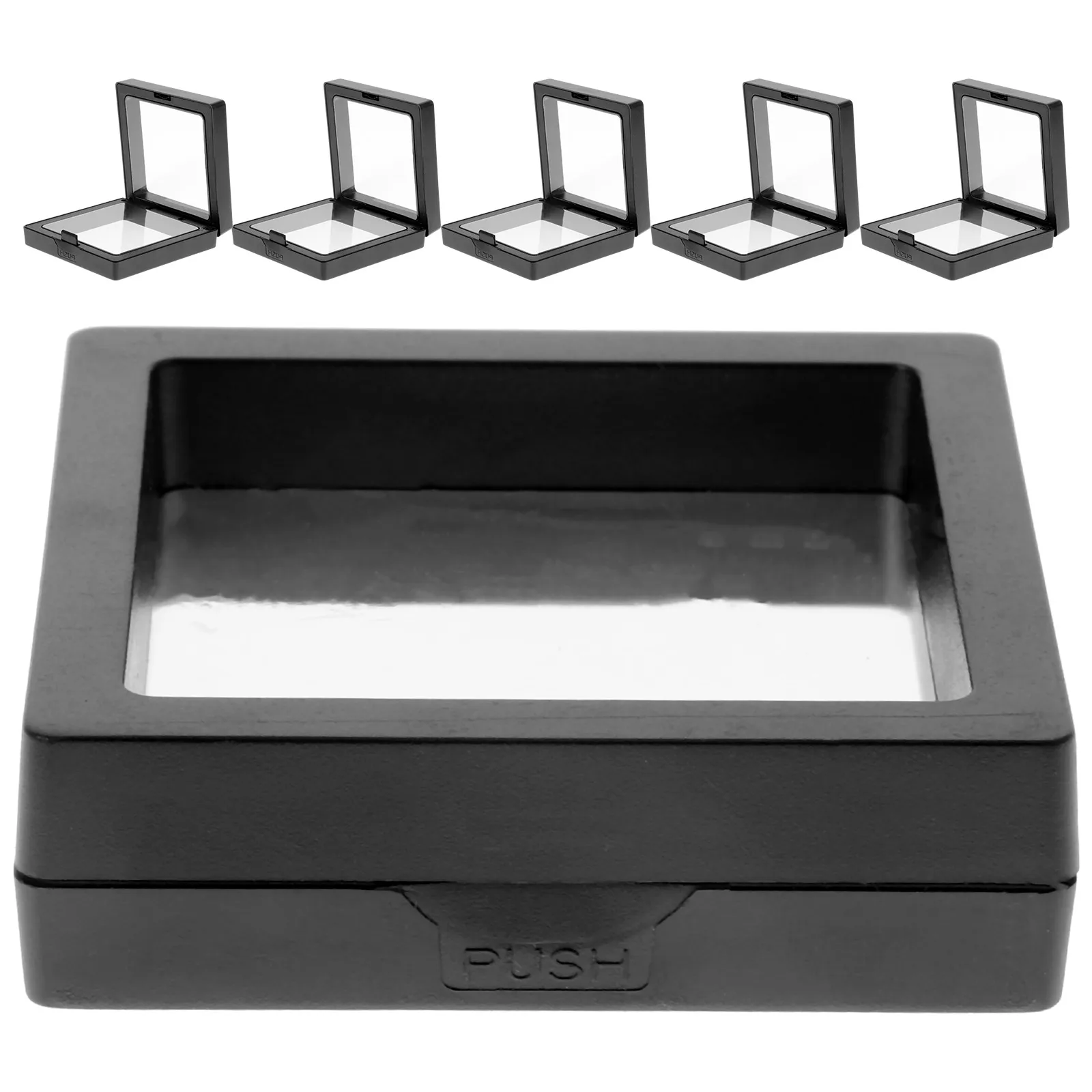 

6Sets Jewelry Gift Box Transparent Pe Film Display Case Ring Bracelet Storage Packaging Holder Jewelry Wrapping Box