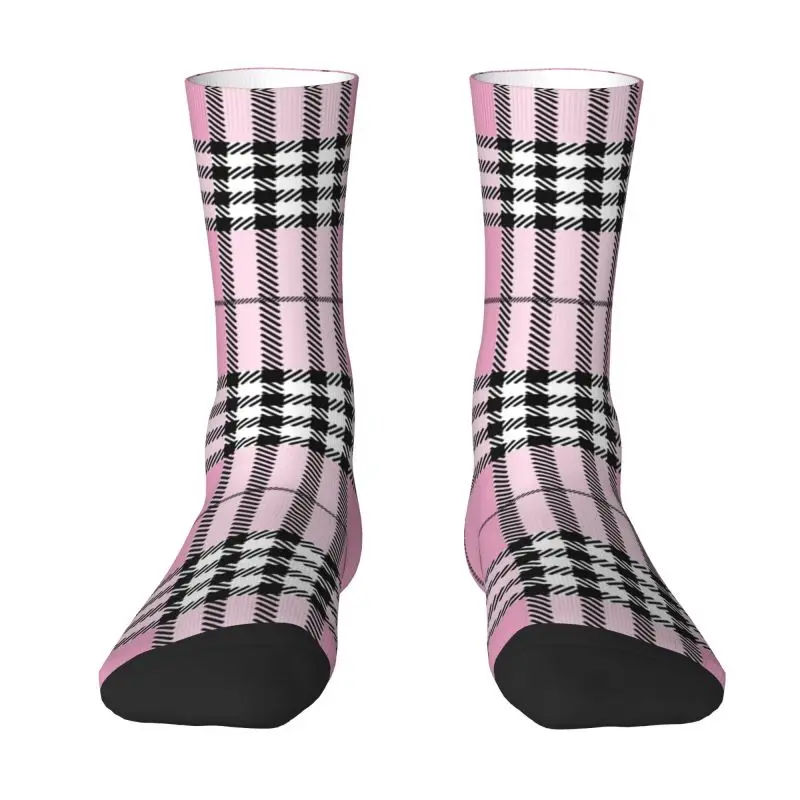 Kawaii klasyczne szkockie Tartan skarpety w kratę kobiety mężczyźni ciepłe drukowanie 3D geometryczne bawełniany materiał w kratkę sprawdź koszykówka sportowe załogi skarpetki