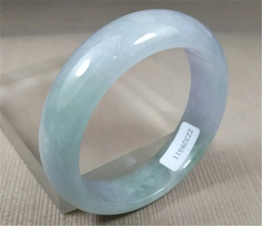 58.5mm Certified Natural Green Lavender Jadeite Bracelet Bangle Emerald Bracelet