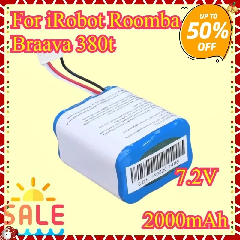 

NEW Replacement Battery For iRobot Roomba Braava 380 380t 390T 381 MINT 5200C 5200 Sweeping Robot Battery 2000mAh