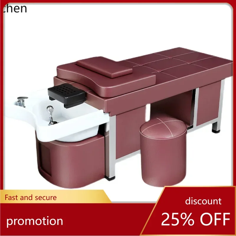 

HT high-end ceramic basin constant temperature Thai shampoo bed water circulation fumigation head treatment bed barber shop