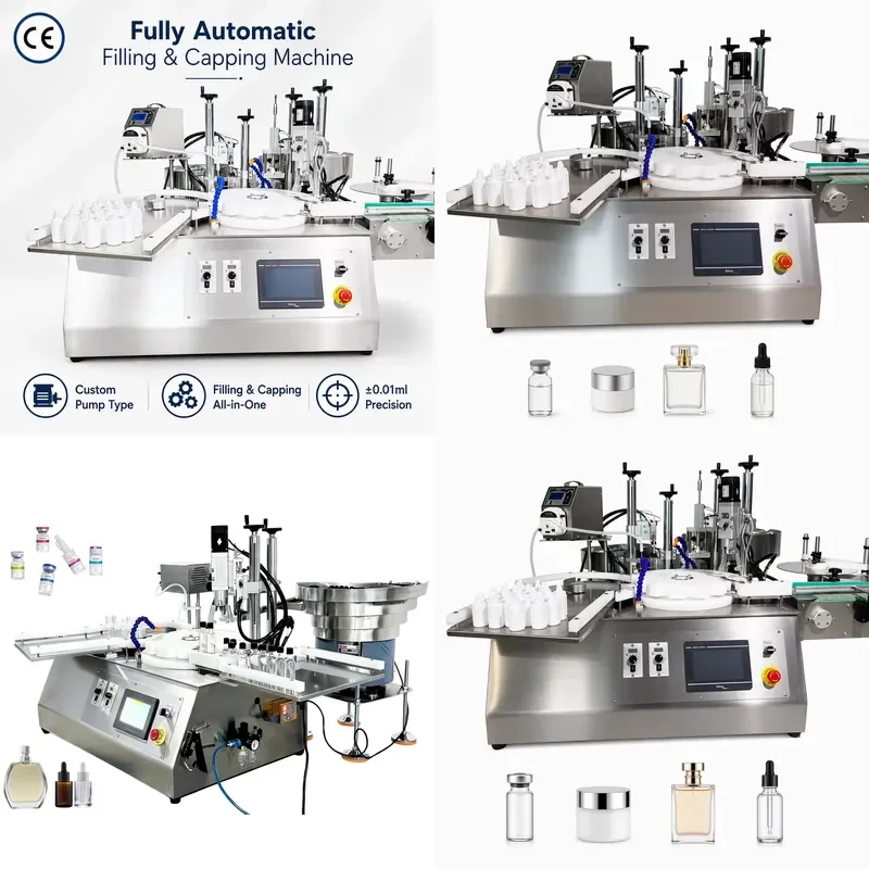Automatic Filling and Capping Machine CE Custom Pump Peristaltic Piston Gear Type 304 Stainless Steel 0.01ml Precision