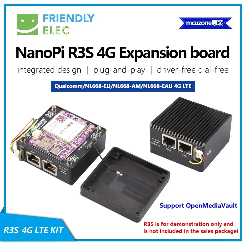 

NanoPi R3S_4G Expansion board,Rockchip RK3566, Qualcomm/NL668-EU/NL668-AM/NL668-EAU 4G LTE