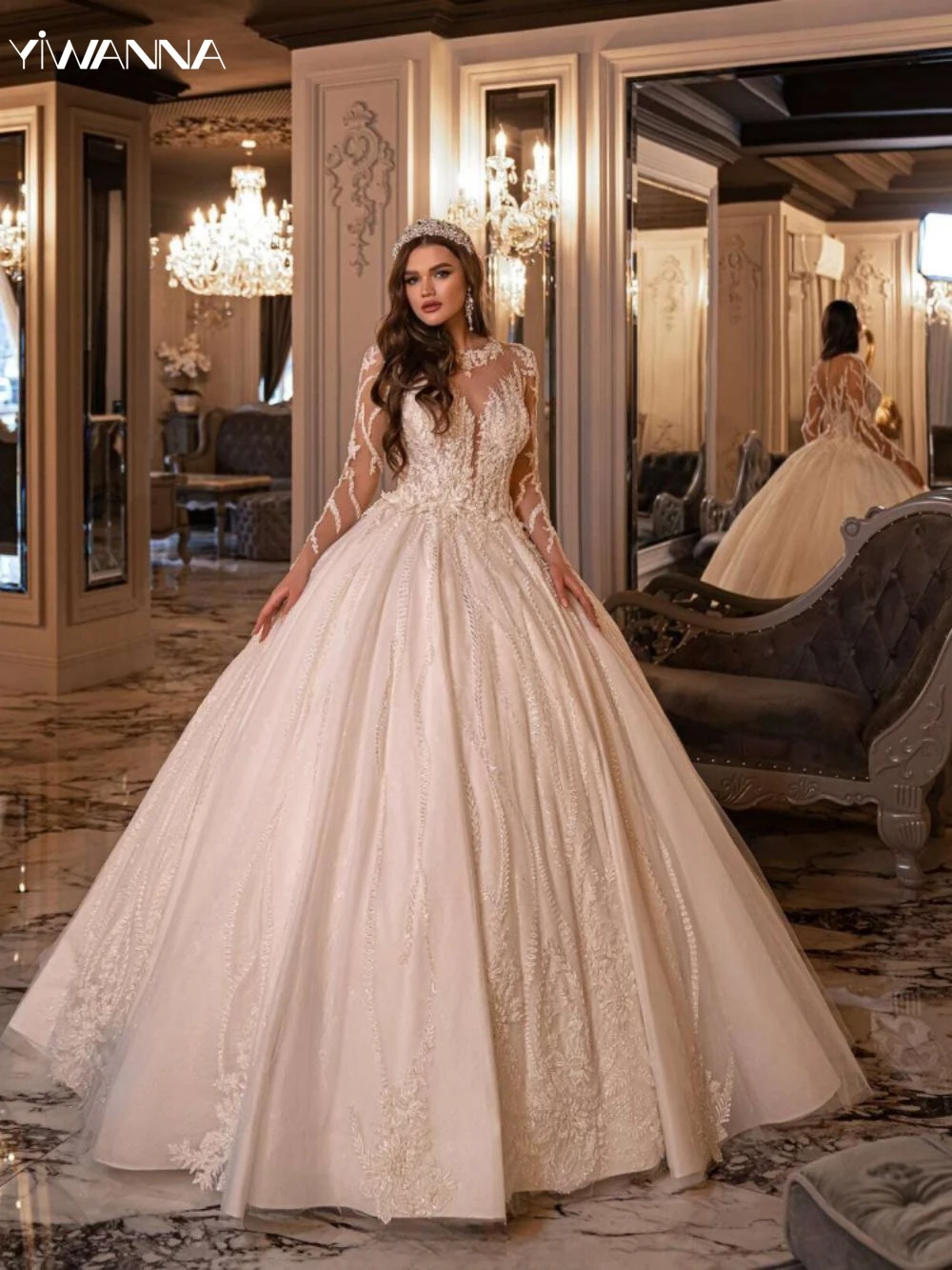 Robe de mariée avec appliques classiques, longue robe de mariée avec perles et paillettes, robe de Rhgracieuse, adaptée aux patients