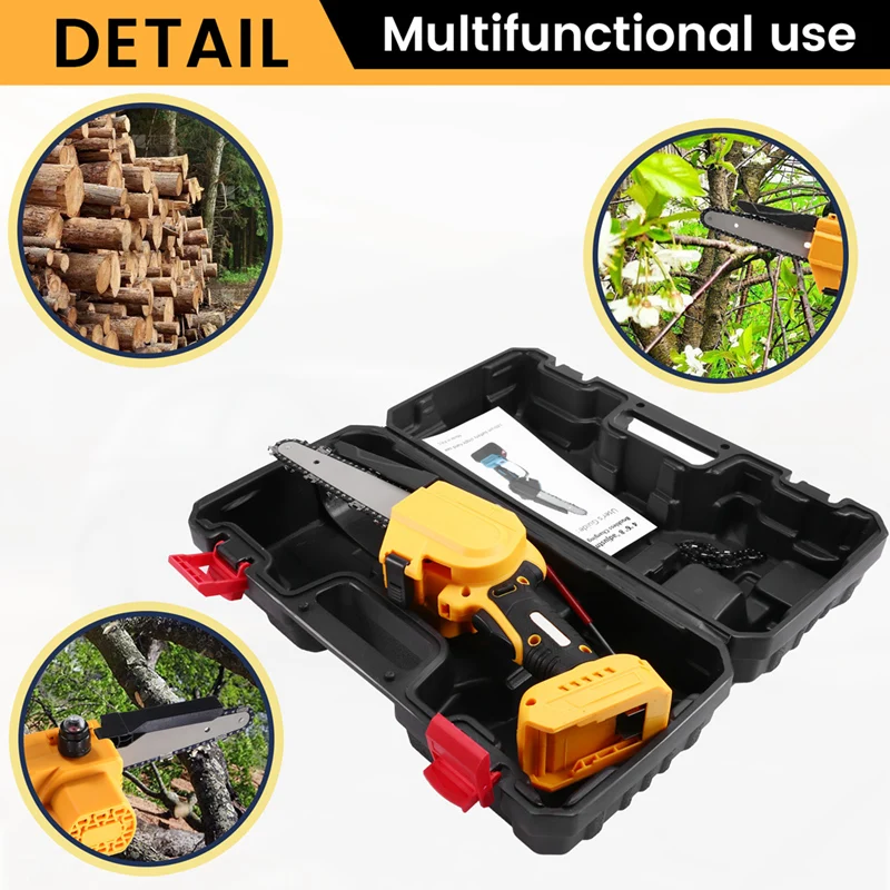 AS94 6Inch Brushless Chainsaw For Dewalt 18/20V Battery Cordless Electric Chain Saw Woodworking Cutter Pruning Power Tools