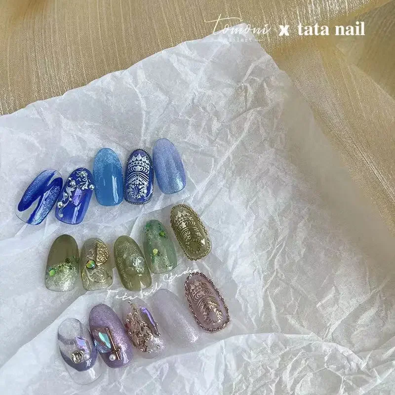 New Bronzing Laser Silver Flame Sticker High Quality Nail Art Sticker Nail Art Decoration Sticker TA-066