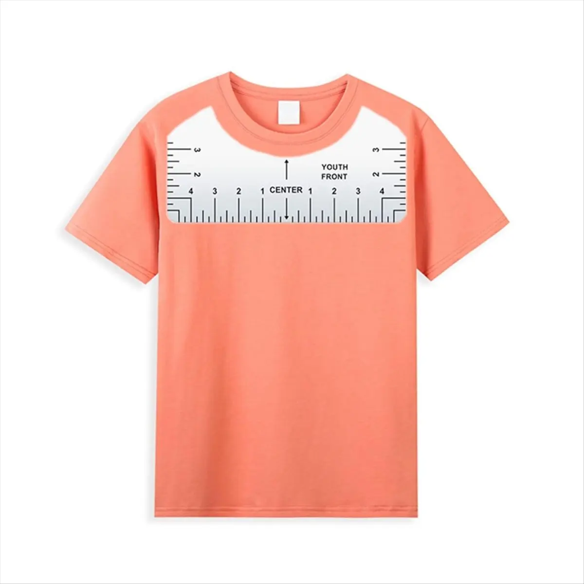 ABFW 9pcs Tshirt Ruler Guide to Center Vinyl, Transparent V-Neck/Round PVC Ruler for Alignment, Heat Press