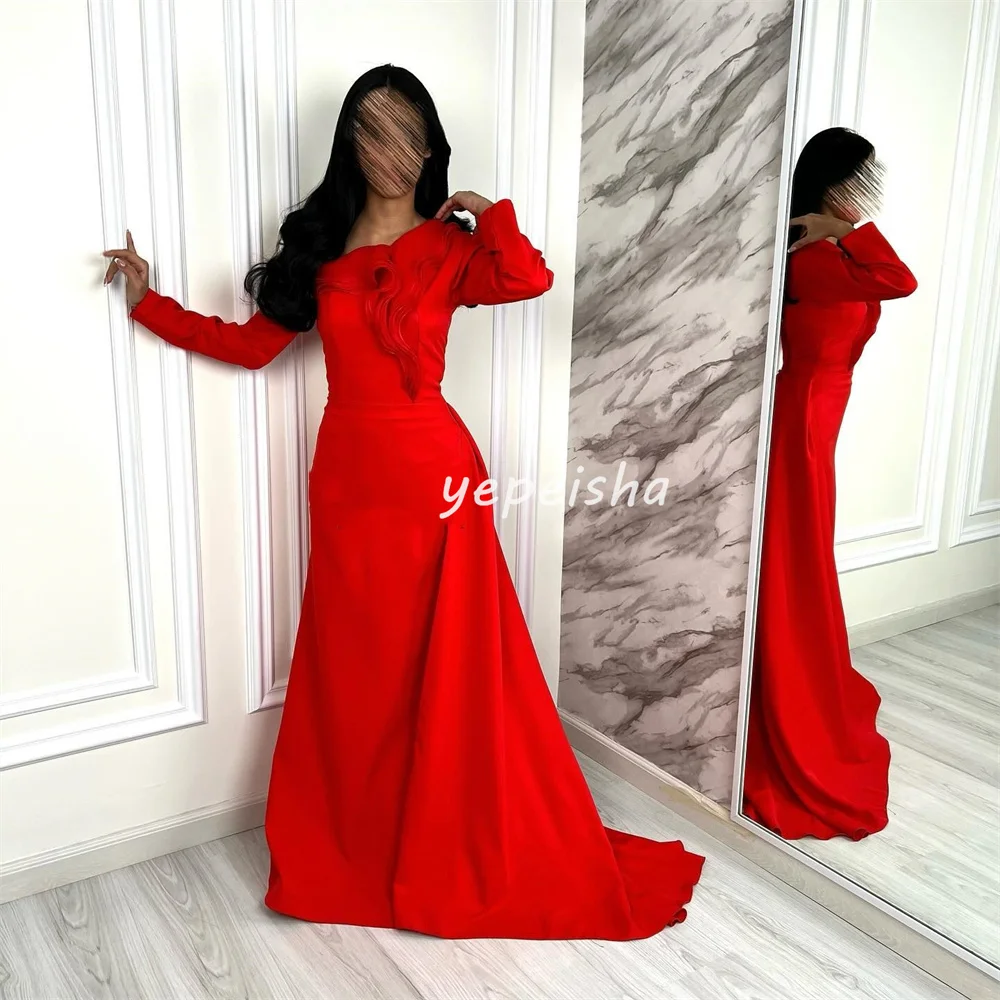 فساتين طويلة مخصصة بطيات مكشكشة على شكل حرف a مكشوفة الكتف فساتين مناسبة مخصصة مقاسات متاحة رائعة وأنيقة