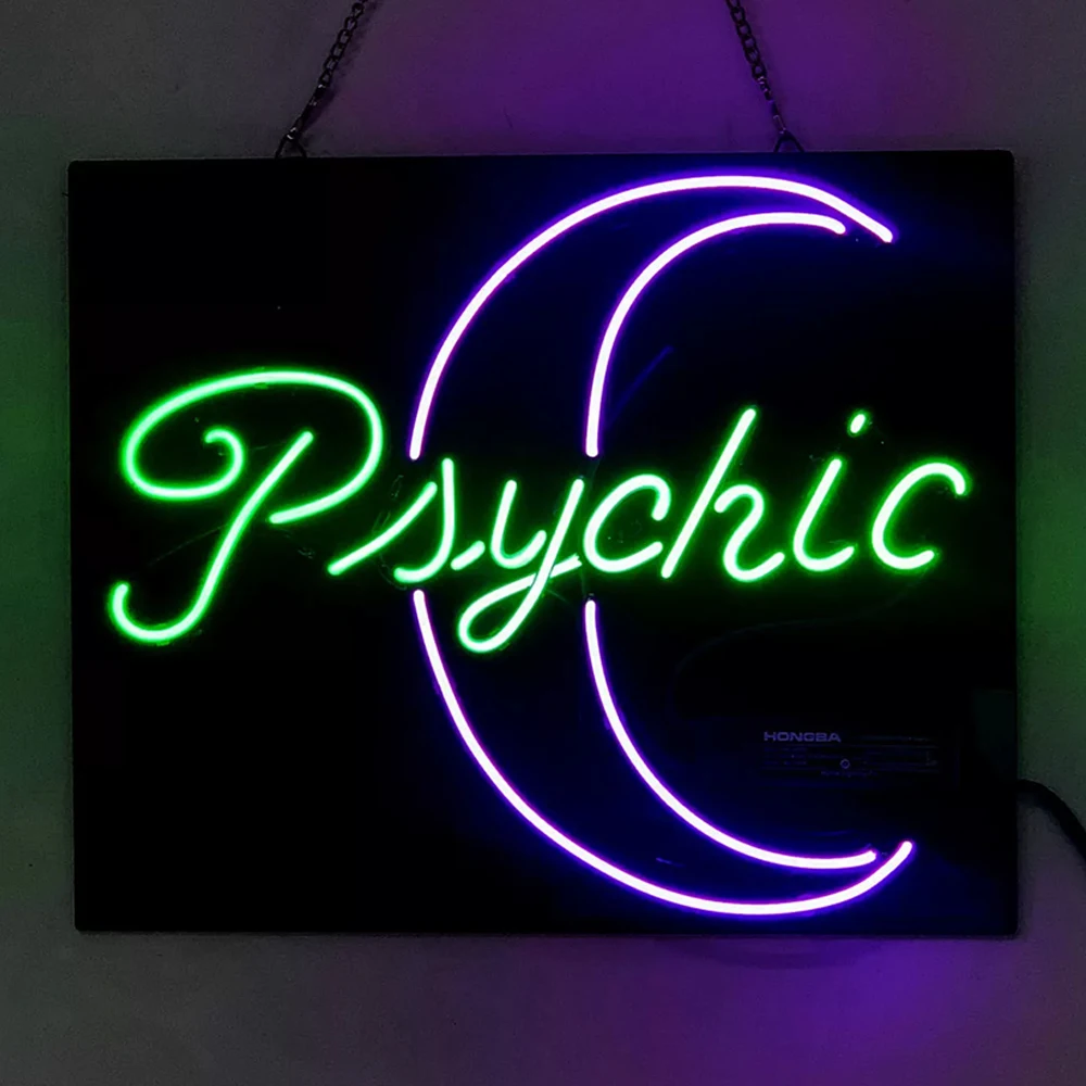 Psychic Moon Neon Light Sign Custom Handmade Real Glass Tube Bar Store Advertise Room Decor Display Lamp On Wall 17