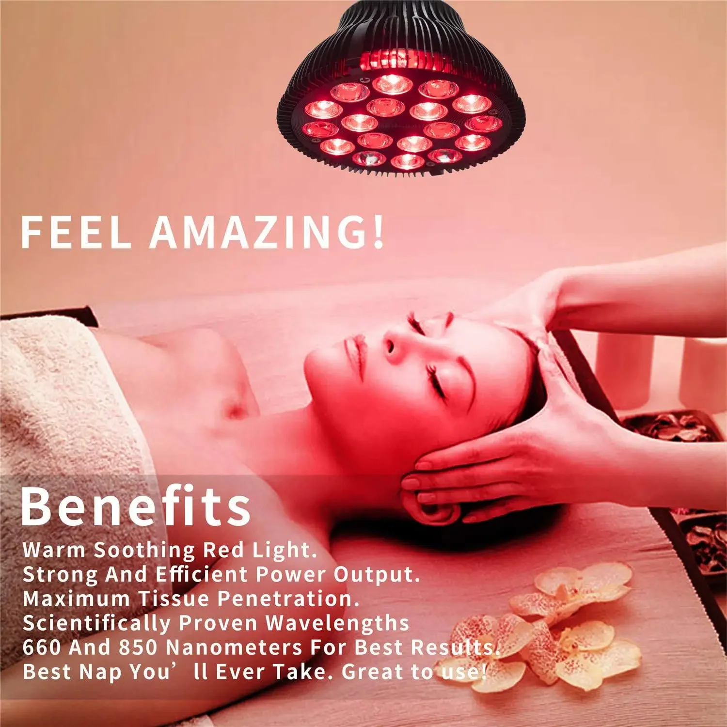 

Red Light Therapy Lamp for Face 54W 660nm & 850nm Infrared Light Therapy for Muscle Joint Pain Relief Face Skin Health Tools
