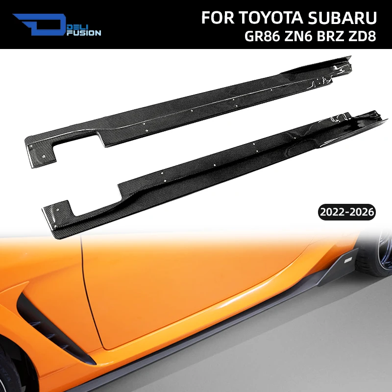 Extensión de Faldones Laterales de Carbono para Toyota GR86 ZN6 Subaru BRZ ZD8 2022-2026, Estilo KUHL KRZD8RR, Accesorios Modificados para el Exterior del Automóvil
