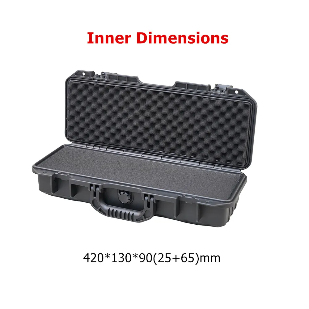 Plastic Hard Case With Foam Internal 420x130x90mm Tool Case Toolbox Protective Waterproof Tool Box Outdoor Handheld Carry Case