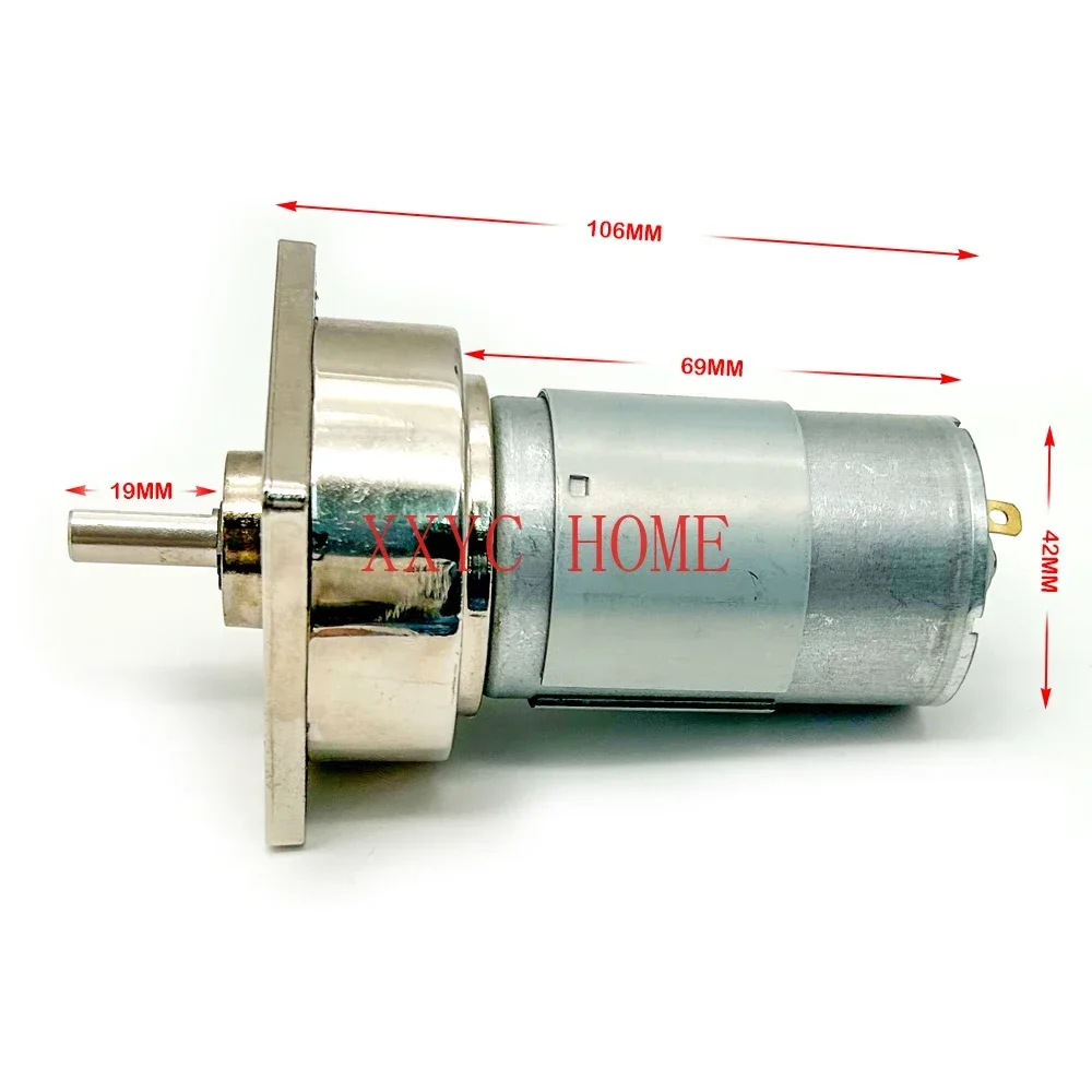 775 Geared Motor 12V Micro Reducer 35W High Torque Speed Adjustable Motor 24V DIY Slow Speed DC Motor XD-60GA775