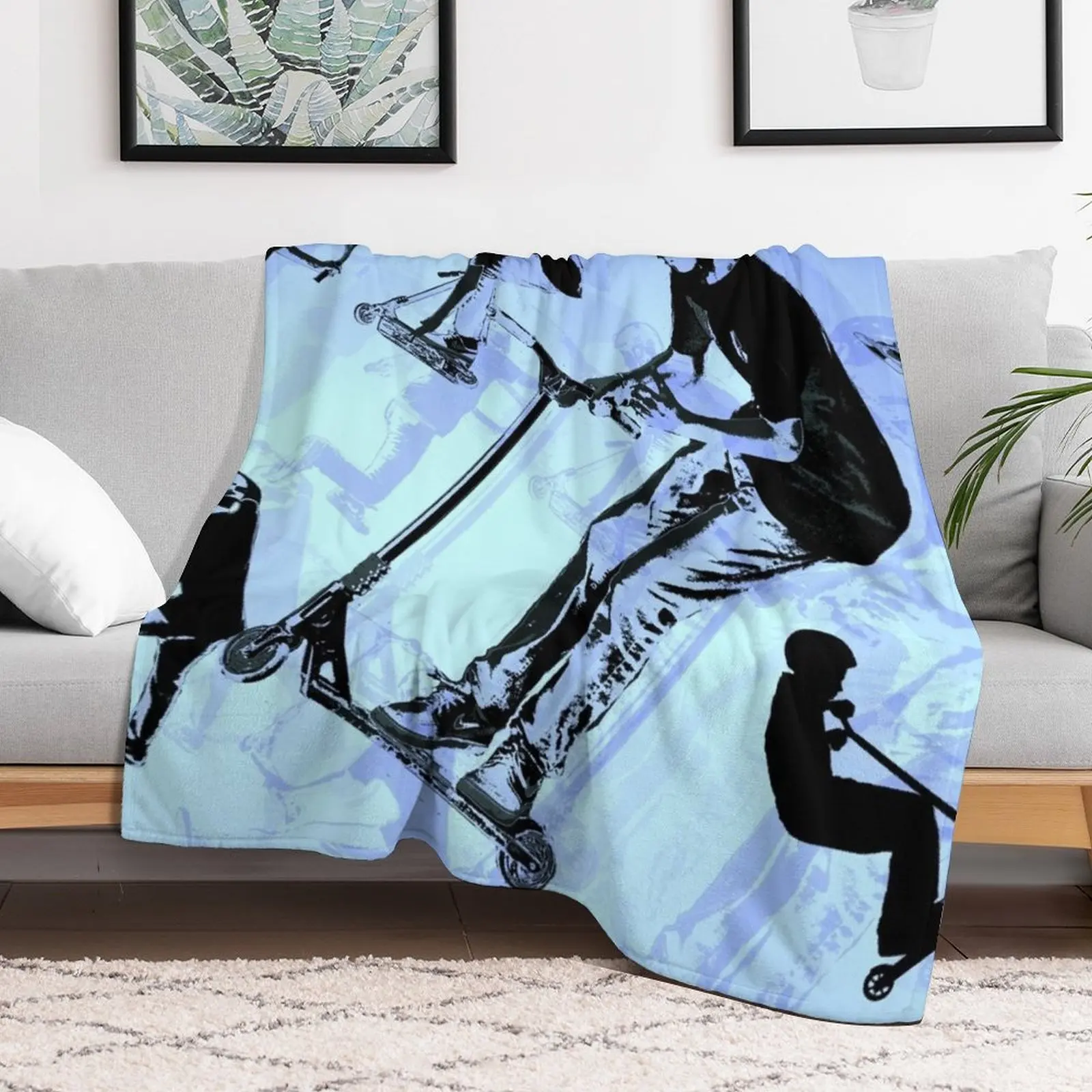 

It's All About The Scooter! - Scooter Tricks Throw Blanket Bed Decorative Sofas Soft Plush Plaid Blankets
