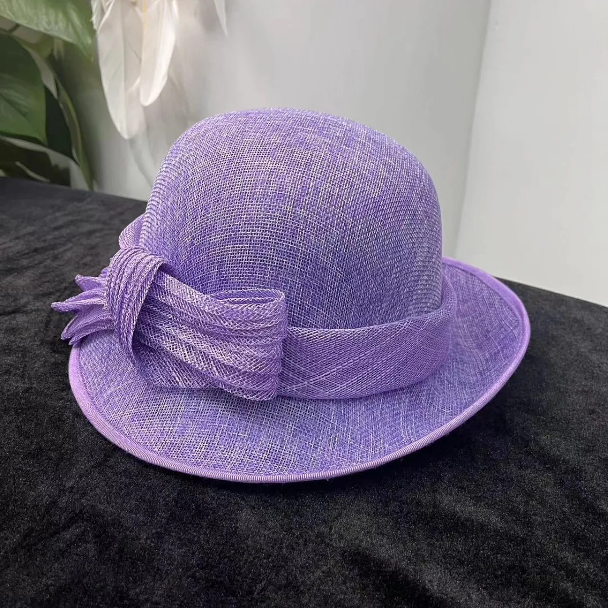 2024 new noble elegant fashion banquet linen hat outdoor fashion sunhat top hat Hepburn style fashion hat