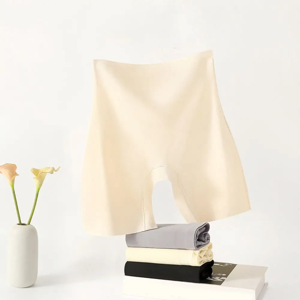 เอวสูงผ้าไหมน้ําแข็งกางเกงขนาดใหญ่ Belly หดตัว Tummy ควบคุมกางเกงขาสั้นผู้หญิงชุดชั้นใน Anti-Glare