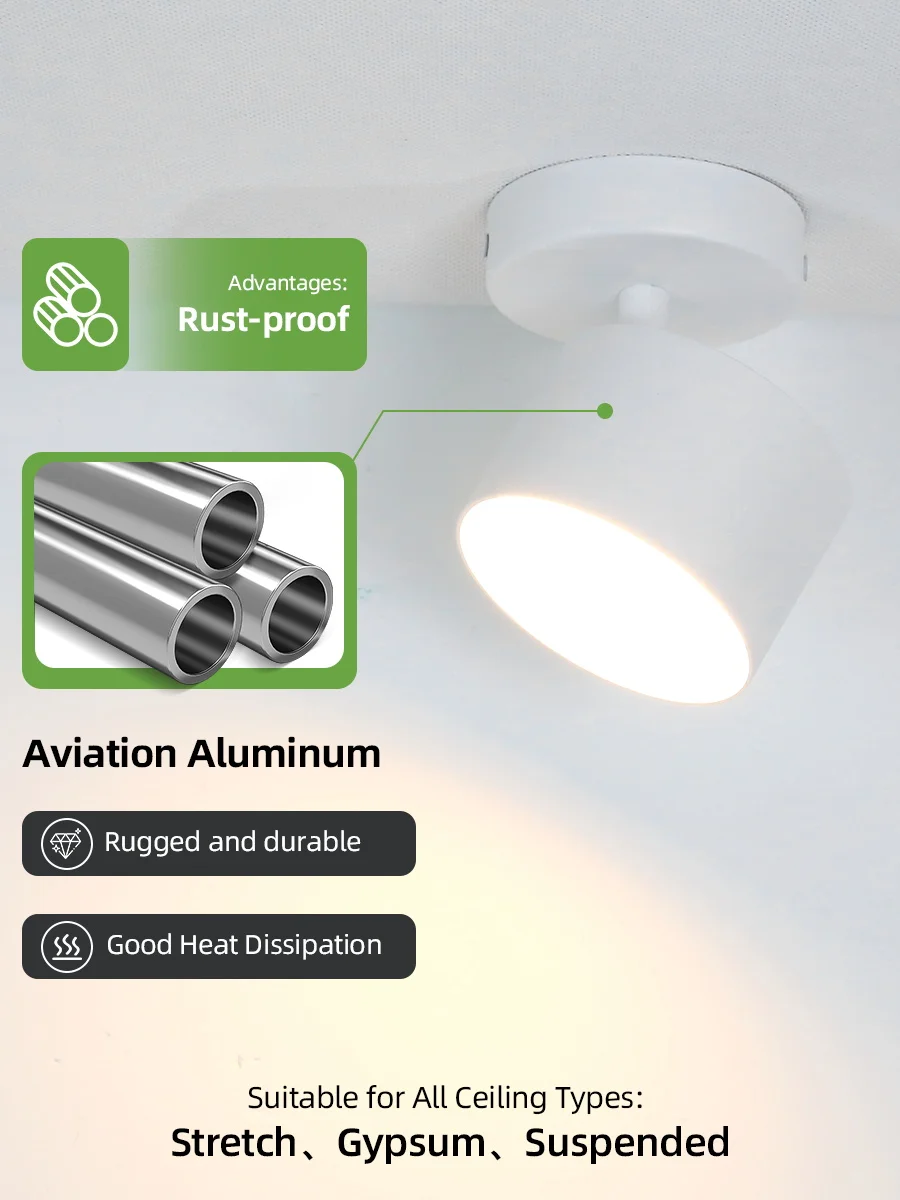 Кухонный светильник DownLight GX53 AC85V-265V Гостиная Спальня Коридор Точечный потолочный светильник Светодиодный прожектор для декора комнаты Светодиодный настенный светильник для дома