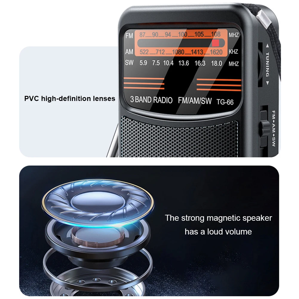 FM AM SW радио с разъемом для наушников, портативное радио, перезаряжаемое радио, подарки для пожилых людей и пожилых людей