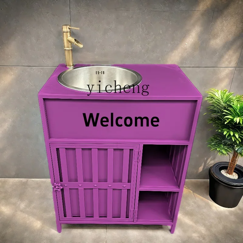 

wash basin cabinet retro stainless steel wash basin column type wash basin