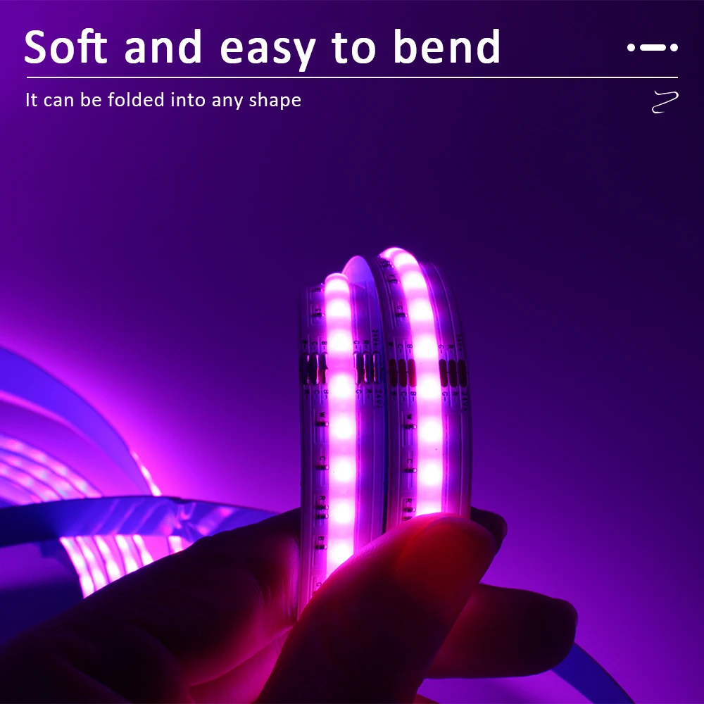 5M COB RGBCCT Led Strip 24V 6 Pin 12mm 840 Diodes RGB CCT WW CW 24 Volt Flexible Led Stripe Neon Tape Ribbon Lamp for Room Decor
