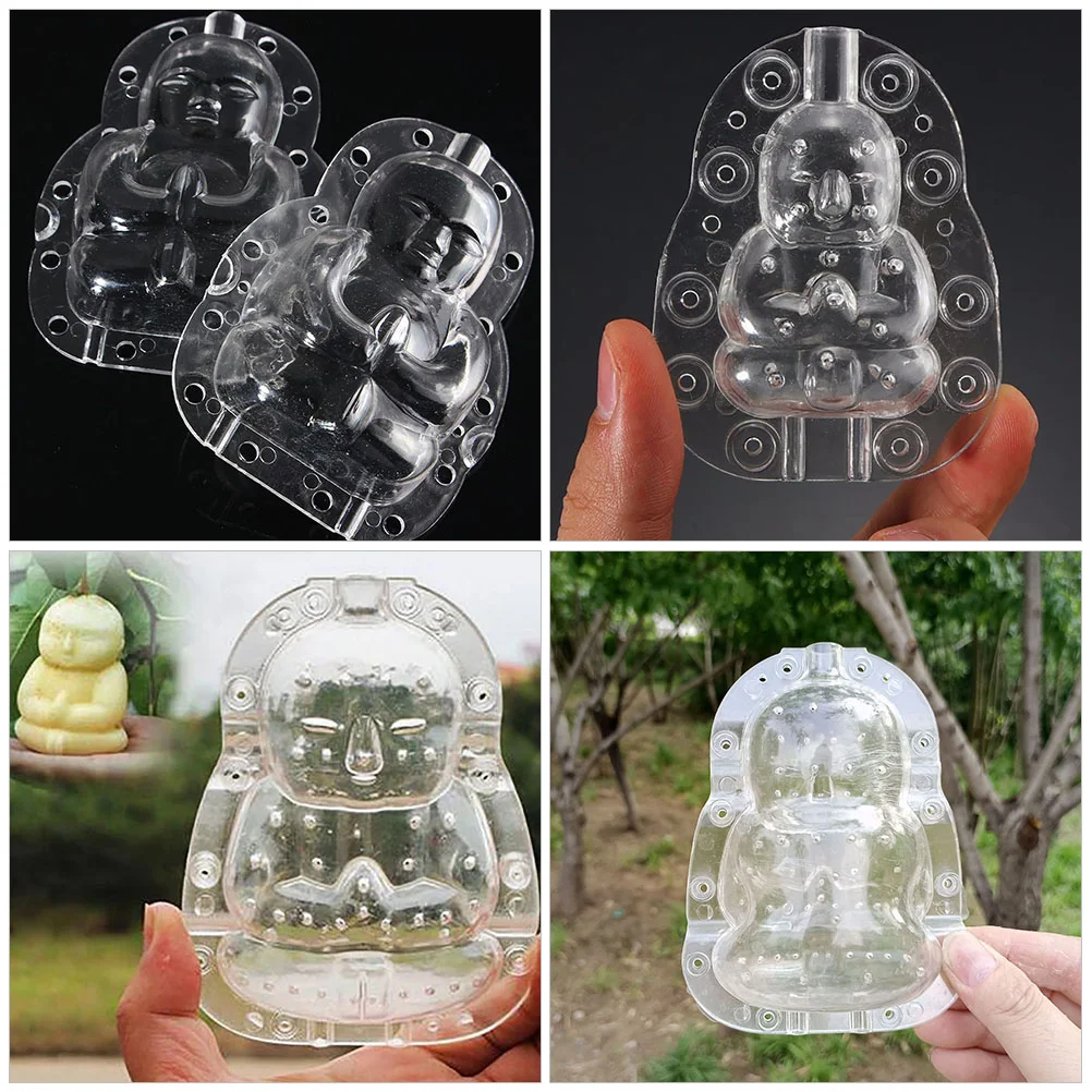 2 Pcs Vegetable Shaping Mold Fruit Growing Garden Supply Ginseng Melon Accessory Transparent Forming Buddha Travel Clear