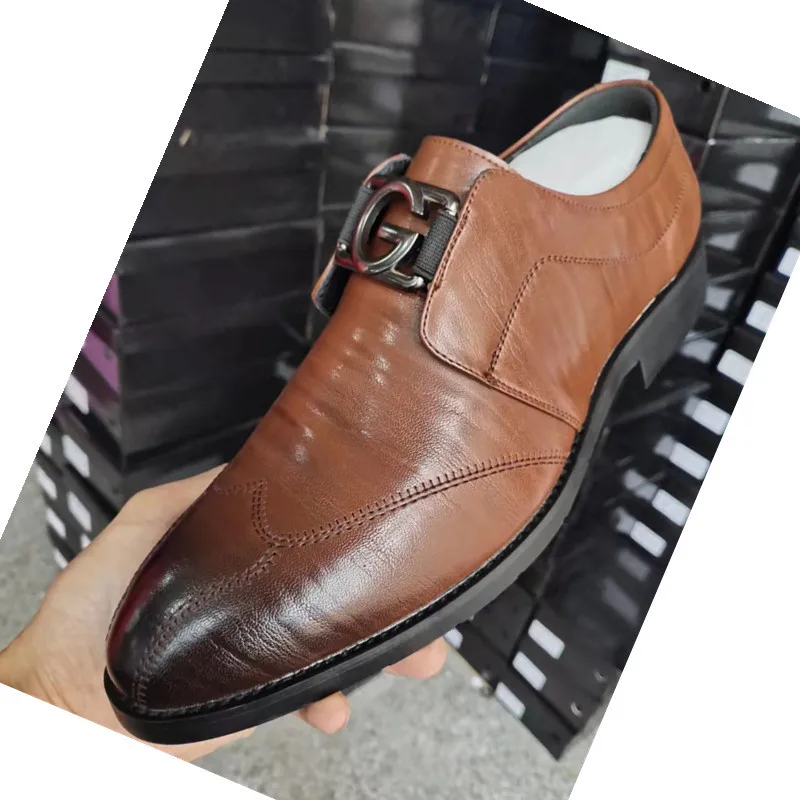 Chaussures d'affaires en cuir pour hommes, chaussures de luxe décontractées, mode de créateur, printemps, automne, nouveau