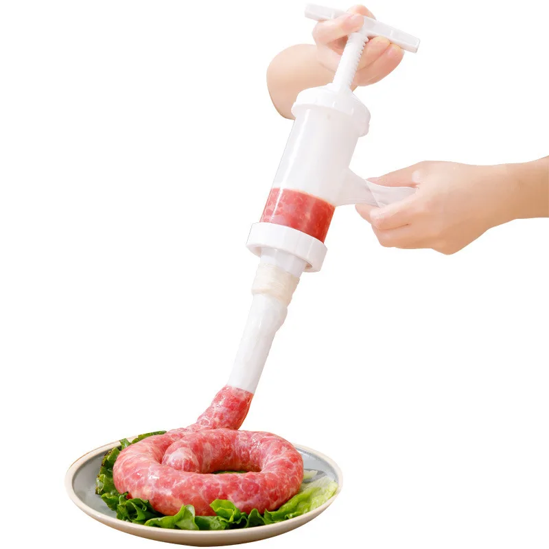 1 Set Plastic Filling Machine for Sausage Stuffer Grinder Meat Poultry Manual Knob Tools Hot Dog Sausage Maker Kitchen