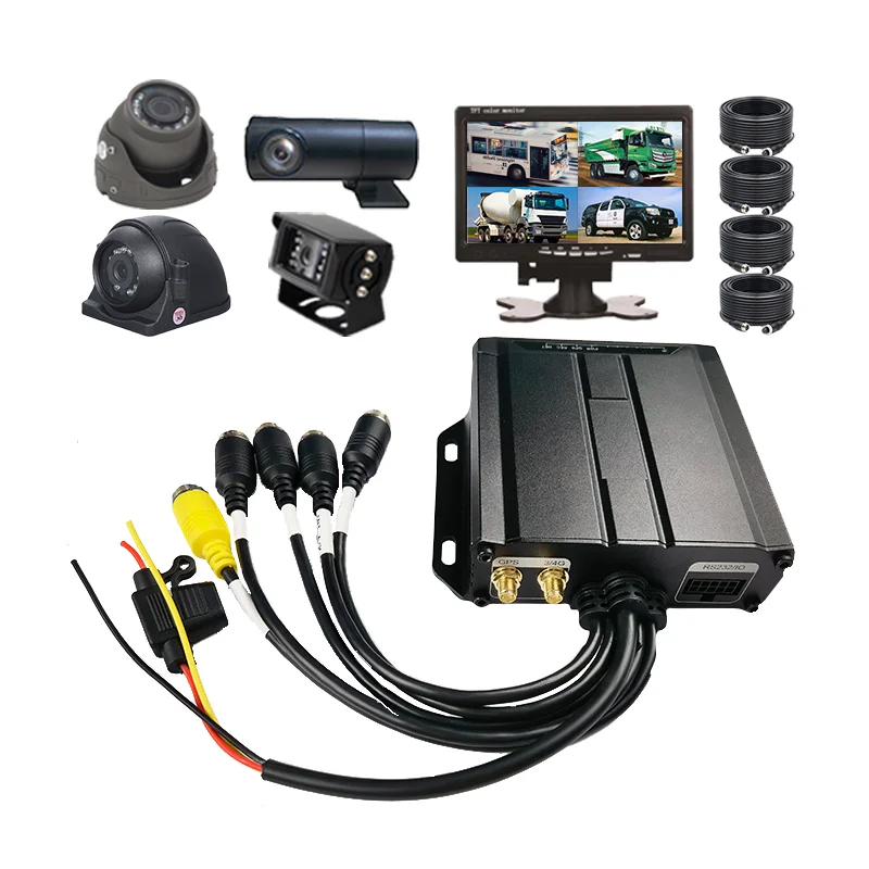 

Hot Sale Small 4 Car Video Recording 4 Channel Sd Card Dvr H.265 1080p App Remote Control 4g Mobile Dvr