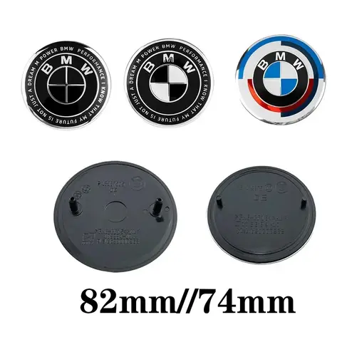 2Pcs 74mm 82mm Car Emblem Logo Rear Trunk Badge for BMW E46 E39 E87 E90 E28 E53 E30 E60 E34 E36 E61 E62 E70 E91 E92