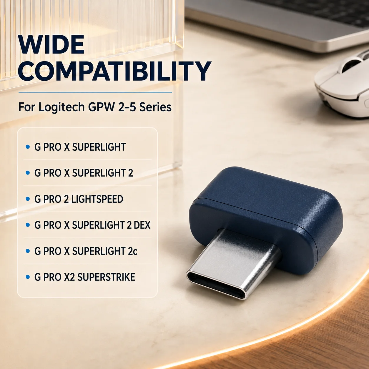 USB Receiver For Logitech G PRO X SUPERLIGHT/G PRO 2 LIGHTSPEED/G 502X/G309/G705 - Mouse Type-C Dongle,Siginal Receiving Adapter