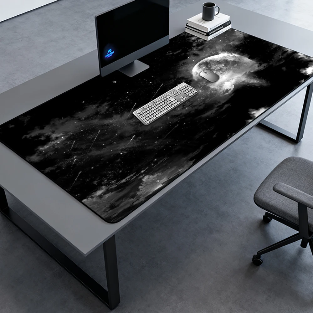 Starry Universe Mouse Pad Pc Gamer Large Gaming Desk Mat 160x60 140x60 Cosmic Mousepad Black Galaxy White Decor Mousepads