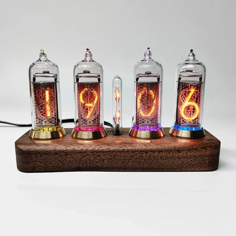 Retro Glow Tube Clock IN14 Bluetooth Control Table Clocks Nixie Vacuum Tube Watch Office LED Flip Watches Home and Decoration