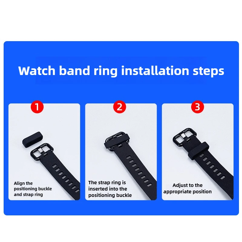 Multi-Size Silicone Loop Strap Keeper/Adjustable Ring - 6 PCS Rubber Watch Bezel for Smart Bracelet