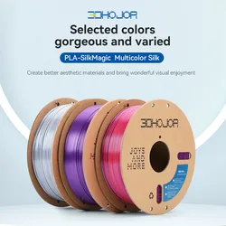 3DHOJOR Magic Silk PLA 3D Filament 1.75MM 1KG Dual Color Tricolor Silk PLA 3D Printer Filament For Bambu Lab MultiColor Filament