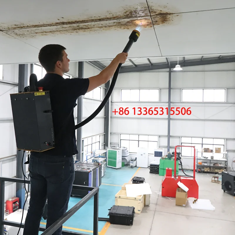 

100W 200W 300W Pulse Laser Precise Rust Removal Mini Backpack Laser Cleaning Machine Paint Strip Laser Cleaner for Metal Timber